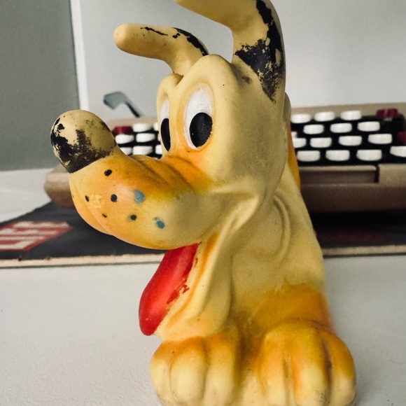 Vintage 1960s Walt Disney Productions Pluto Rubber Squeeze Toy Squeaker RARE - Picture 9 of 10